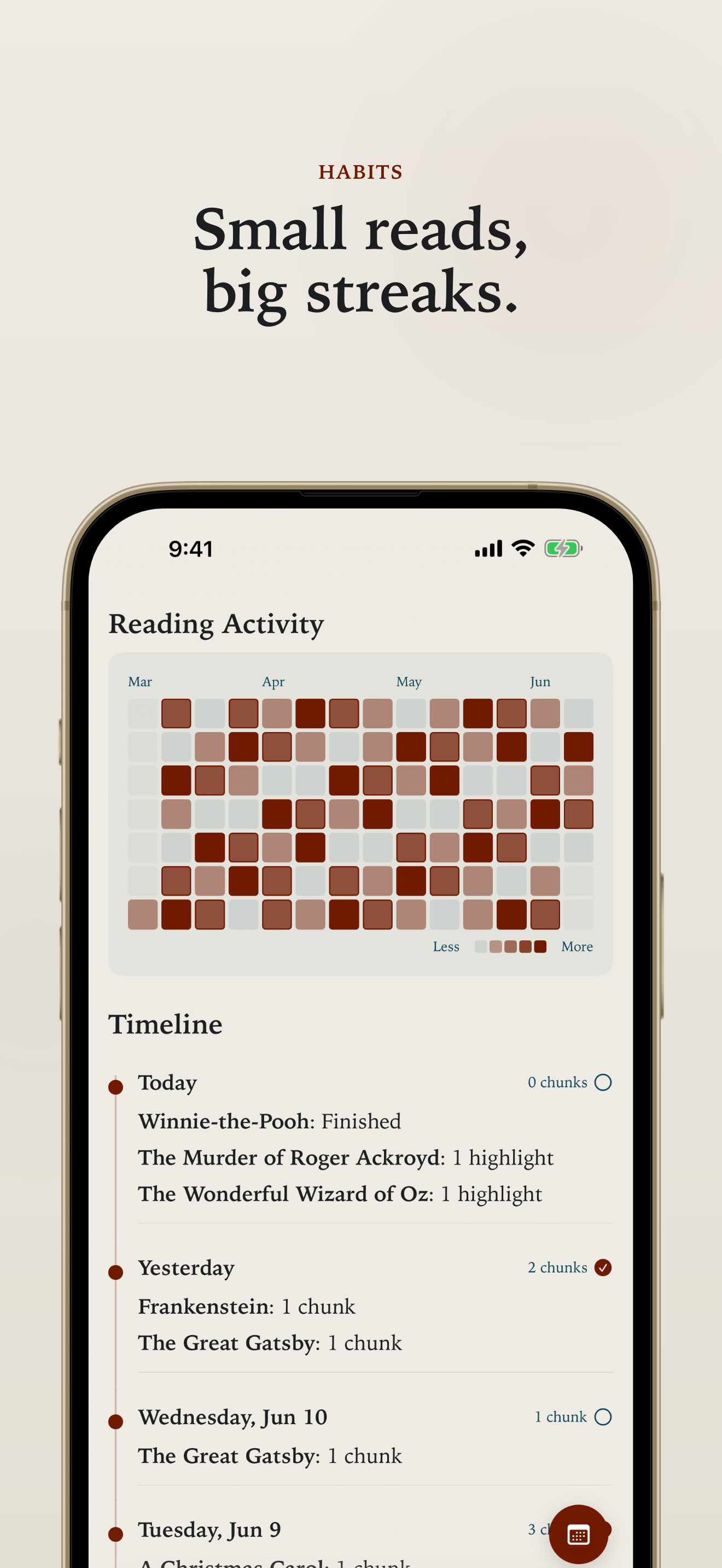 Lamplight — reading streaks