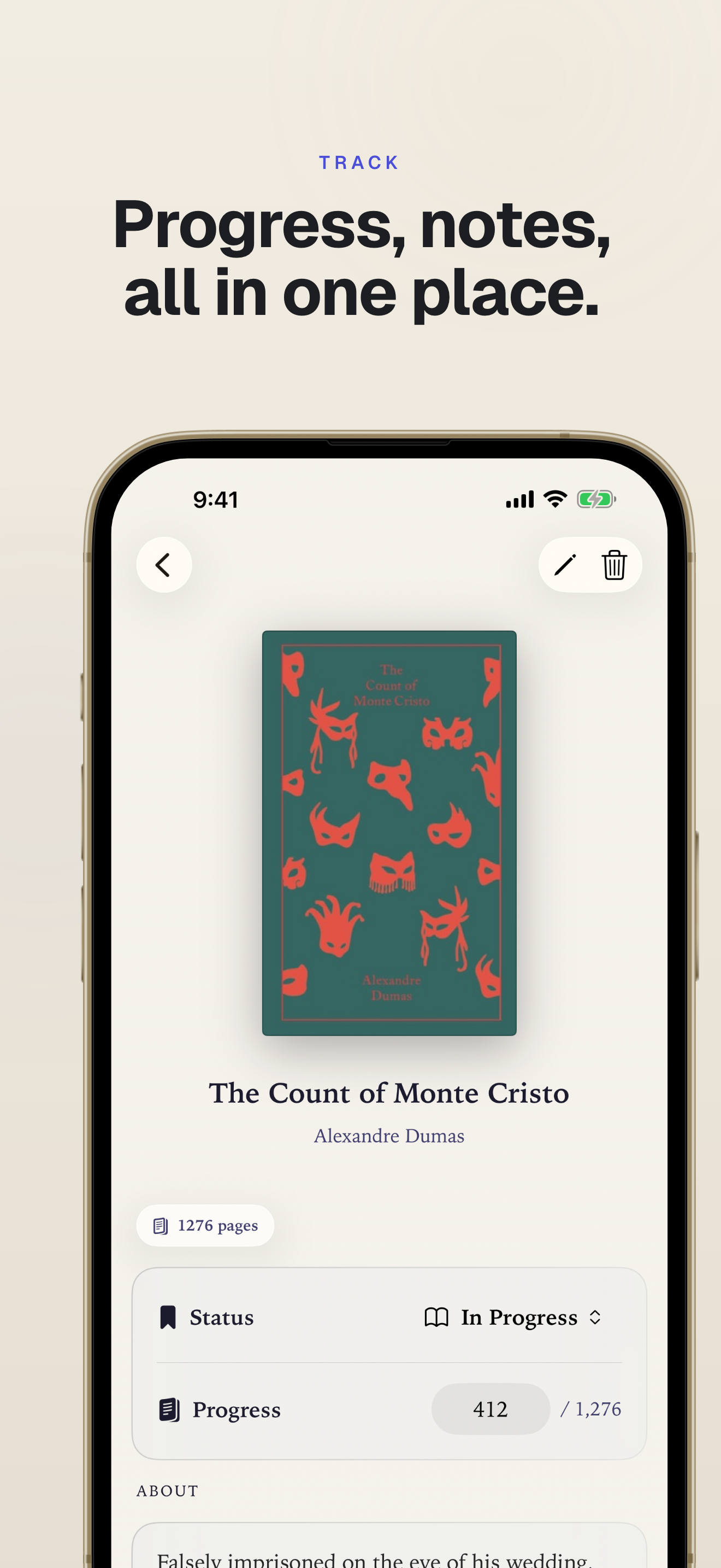 Nightstand — track your reading